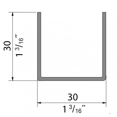 Edelstahl U-Profil 1,5 mm V2A blank