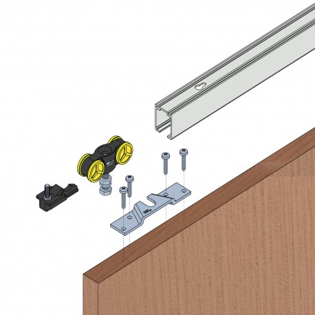 Schiebetürsystem Komplett-Bausatz Alu-Schiene 165 cm für